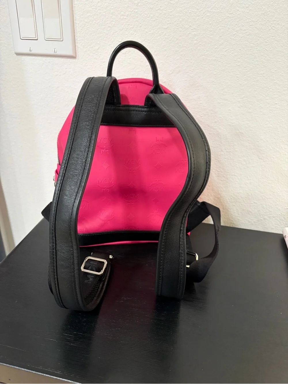 MCM Odeon studded backpack in pink
